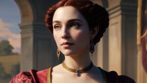 AI-generated fantasy-style portrait of Melisandre in ultra-high-resolution (2160×3840), perfect for personal wallpapers or Pinterest pins.